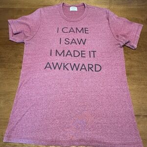 I Came I Saw I Made It Awkward Funny Men's Unisex T-Shirt Stock Goods Red Medium